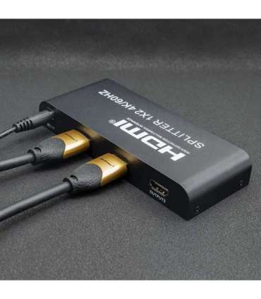 Qoltec 51797 Active HDMI Splitter 2 x HDMI 4K x 2K 6Gb/s 60Hz