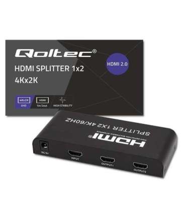 Qoltec 51797 Active HDMI Splitter 2 x HDMI 4K x 2K 6Gb/s 60Hz