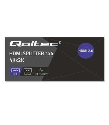 Qoltec 51799 Active HDMI Splitter 4 x HDMI 4K x 2K 6Gb/s 60Hz