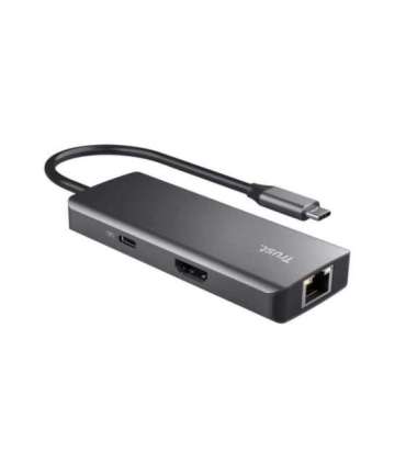 Trust Dalyx - 6-in-1 USB-C Multi-Port Adapter, 1000 Mbit/s (silver)