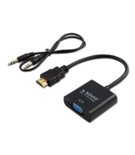 SAVIO HDMI (M) – VGA (F) Adapter with audio CL-23/B Black