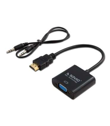 SAVIO HDMI (M) – VGA (F) Adapter with audio CL-23/B Black