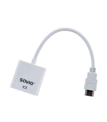 Savio CL-27B video cable adapter 0.1 m HDMI Type A (Standard) VGA (D-Sub) White