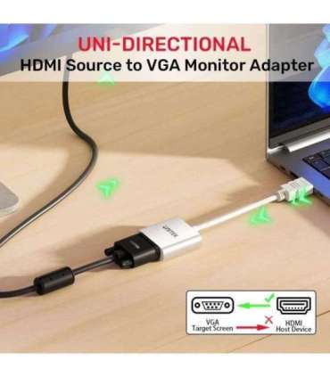 UNITEK HDMI - VGA ADAPTER, FULLHD 60HZ, WHITE, M/F