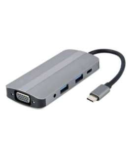Gembird A-CM-COMBO8-02 notebook dock/port replicator USB Type-C Silver