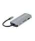 Gembird A-CM-COMBO8-02 notebook dock/port replicator USB Type-C Silver
