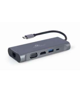 Gembird A-CM-COMBO7-01 notebook dock/port replicator USB 3.2 Gen 1 (3.1 Gen 1) Type-A Grey