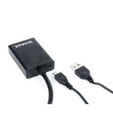 Gembird A-VGA-HDMI-01 video cable adapter 0.15 m HDMI Type A (Standard) VGA (D-Sub) Black