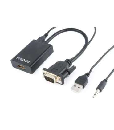 Gembird A-VGA-HDMI-01 video cable adapter 0.15 m HDMI Type A (Standard) VGA (D-Sub) Black