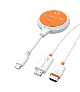 j5create JVAW62 ScreenCast USB-C® Wireless Display HDMI™ Extender, White and Orange