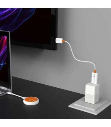 j5create JVAW62 ScreenCast USB-C® Wireless Display HDMI™ Extender, White and Orange