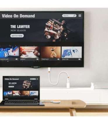 j5create JVAW62 ScreenCast USB-C® Wireless Display HDMI™ Extender, White and Orange