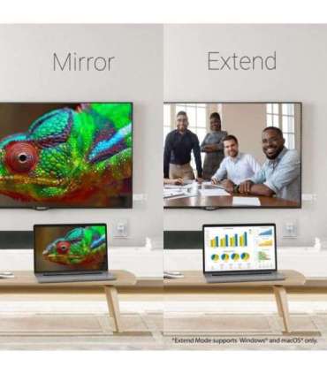 Audio/video wireless transmitter and receiver j5create JVAW76 Screencast 4K Wireless Display Adapter white