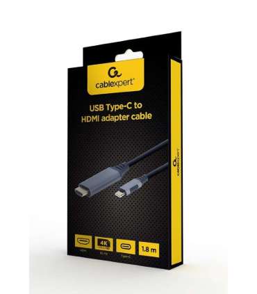 Gembird CC-USB3C-HDMI-01-6 video cable adapter 1.8 m USB Type-C HDMI Type A (Standard) Black, Grey