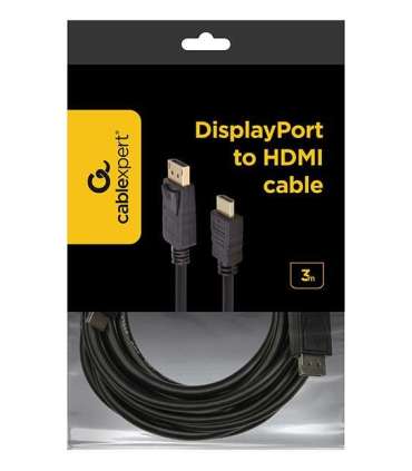 Gembird CC-DP-HDMI-3M DisplayPort to HDMI cable (not bi-directional), 3m, black