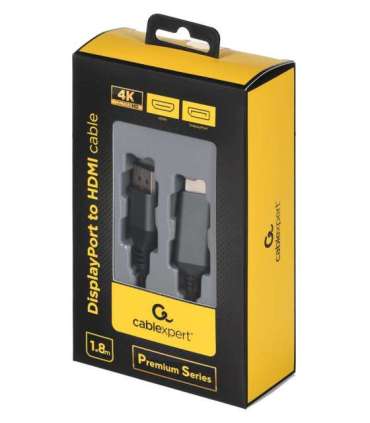 Gembird CC-DP-HDMI-4K-6 video cable adapter 1.8 m DisplayPort HDMI Type A (Standard) Black