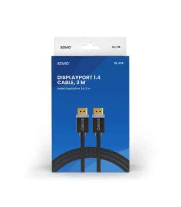 SAVIO DISPLAYPORT (M) - DISPLAYPORT (M) CABLE, V1.4, 3 m, CL-176