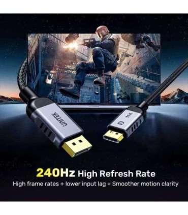 UNITEK C1626GY01-1.5M DisplayPort cable Black, Grey