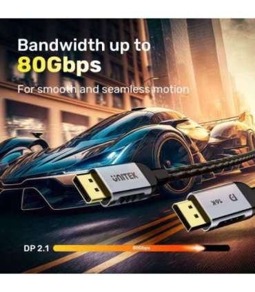 UNITEK C1626GY01-1.5M DisplayPort cable Black, Grey