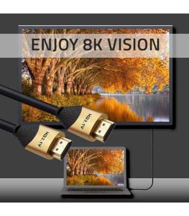 Qoltec 50355 HDMI v2.1 Cable Ultra high speed 8K 60Hz 28AWG GOLD 2m