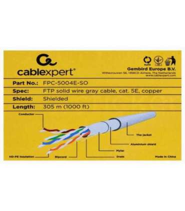 Gembird 305m Cat5e FTP networking cable Grey F/UTP (FTP)