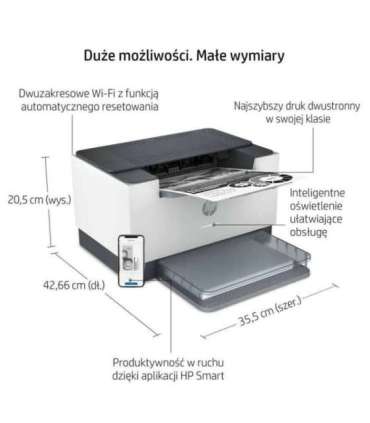 HP LaserJet M209dw Printer, Black and white, Printer for Home and home office, Print, Two-sided printing Compact Size