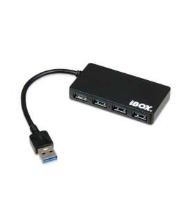 iBox IUH3F56 interface hub USB 3.2 Gen 1 (3.1 Gen 1) Type-A 5000 Mbit/s Black