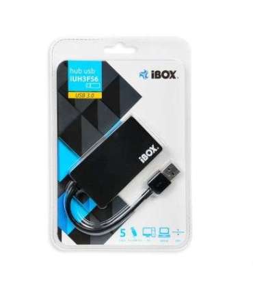 iBox IUH3F56 interface hub USB 3.2 Gen 1 (3.1 Gen 1) Type-A 5000 Mbit/s Black