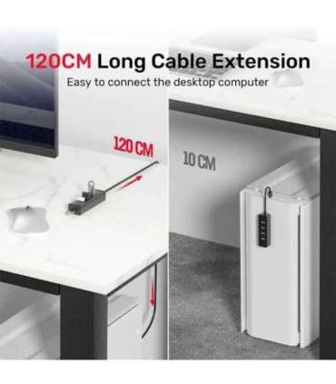 UNITEK Y-3089V01 interface hub USB 3.2 Gen 1 (3.1 Gen 1) Type-A 5000 Mbit/s Black