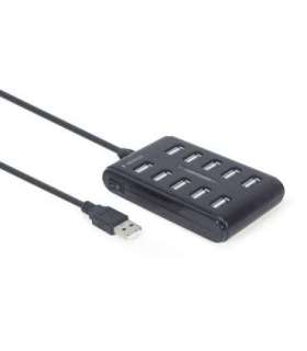 Gembird UHB-U2P10P-01 10-port USB 2.0 hub, black