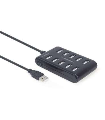 Gembird UHB-U2P10P-01 10-port USB 2.0 hub, black