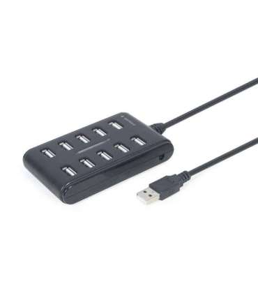 Gembird UHB-U2P10P-01 10-port USB 2.0 hub, black