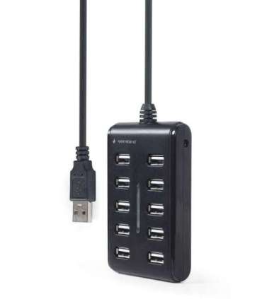 Gembird UHB-U2P10P-01 10-port USB 2.0 hub, black