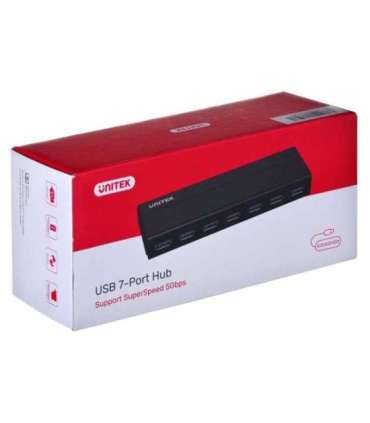 UNITEK HUB USB-A + DC Y-3184 7x USB 3.2 Gen 1 (3.1 Gen 1) Type-A