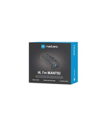 NATEC HUB USB 3.0 MANTIS 2 4-PORTS WITH SWITCH+POWER SUPPLY