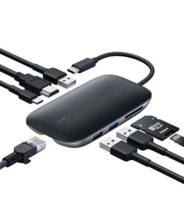 AUKEY CB-C71 interface hub 5000 Mbit/s Black