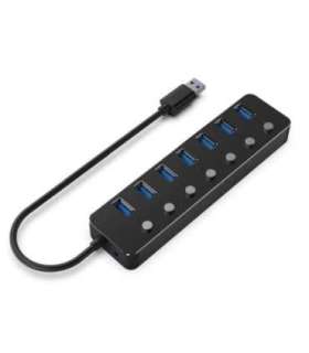 Gembird UHB-U3P7P-01  7-port USB 3.1 (Gen 1) hub with switches, black