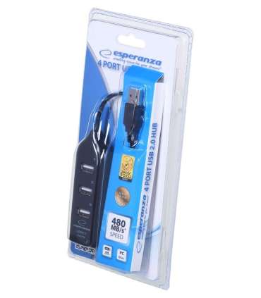 Esperanza EA116 interface hub 480 Mbit/s Black