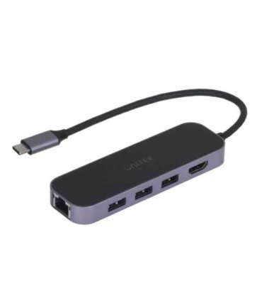 UNITEK HUB USB-C 3.1,RJ-45,3XUSB-A,HDMI,4K,PD100W