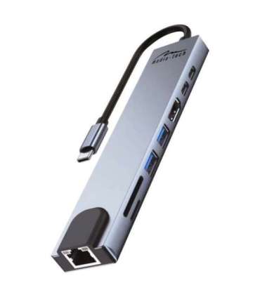 MEDIA-TECH USB HUB 8 IN 1 GIGA LAN HUB MT5046