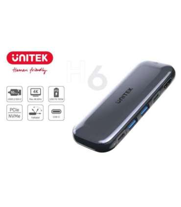 UNITEK HUB USB-C STORAGE M.2, HDMI, USB-C PD 100W, D1046A
