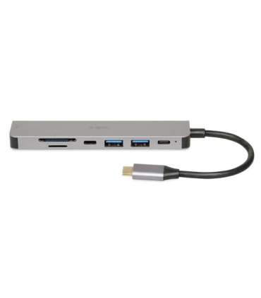 iBox IUH3SL4K interface hub USB Type-C 5000 Mbit/s Silver