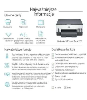 HP Smart Tank 720 All-in-One Thermal inkjet A4 4800 x 1200 DPI 15 ppm Wi-Fi