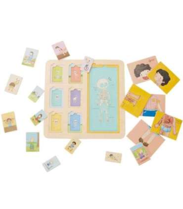 CLASSIC WORLD õppeplaat - inimkeha pusleplokid lastele, Montessori sobitamine, 19 osa