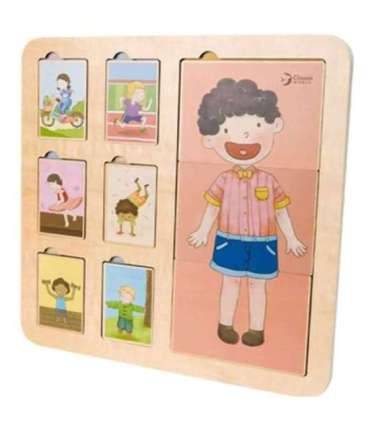 CLASSIC WORLD õppeplaat - inimkeha pusleplokid lastele, Montessori sobitamine, 19 osa