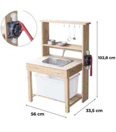 CLASSIC WORLD EDU Suur puidust köögivalamu ehtsa veega