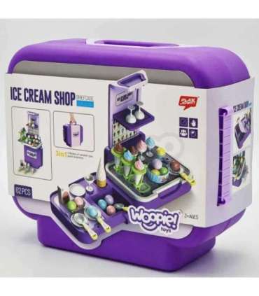 WOOPIE jäätisekohver 3-ühes (köök, pood, jäätisekohvik), kaasaskantav, 62 osa