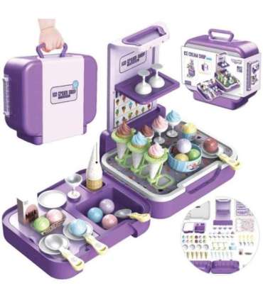 WOOPIE jäätisekohver 3-ühes (köök, pood, jäätisekohvik), kaasaskantav, 62 osa