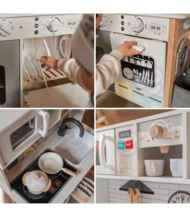 WOOPIE GREEN Деревянная интерактивная кухня 9 в 1 со стиральной машиной и доской