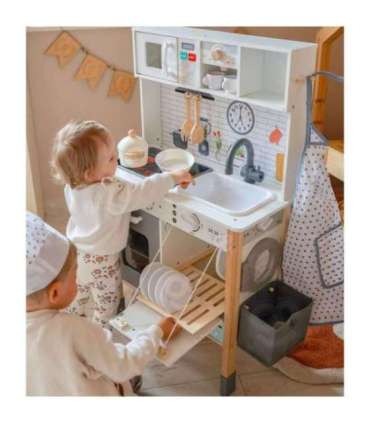 WOOPIE GREEN Деревянная интерактивная кухня 9 в 1 со стиральной машиной и доской